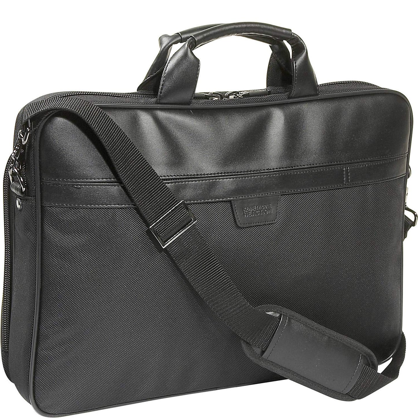 Kenneth Cole Reaction Urban Traveler Slim 18.4" Laptop Sleeve Top Zip Computer Portfolio Bag, Black