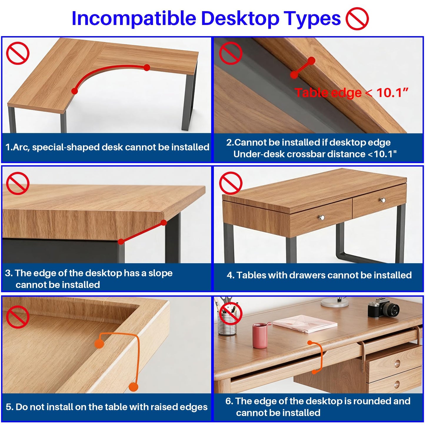 BYMECOST No Drill Under Desk Storage Shelf, Metal Under Desk Drawer Organizer with Clamp, Mount Under Desk Shelf Adds Tray, Desk Drawer for Office Desks, Table, Gaming Desk, Workstations (White)
