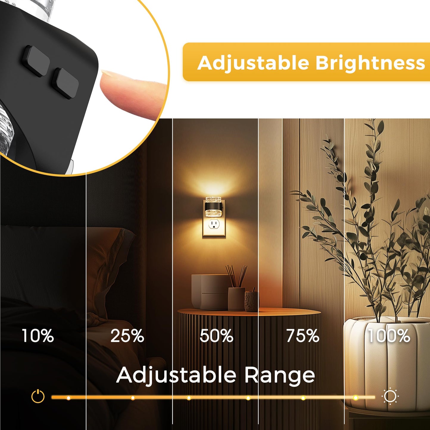 L LOHAS LED Night Light, 2 Pack 3000K Bubble Night Lights Plug into Wall, Acrylic Night Lights with Light Sensor, Adjustable Brightness,Soft White Plug in Nightlights for Rooms Bathroom Hallway