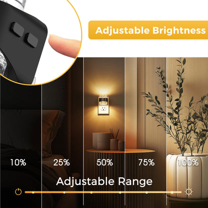 L LOHAS LED Night Light, 2 Pack 3000K Bubble Night Lights Plug into Wall, Acrylic Night Lights with Light Sensor, Adjustable Brightness,Soft White Plug in Nightlights for Rooms Bathroom Hallway