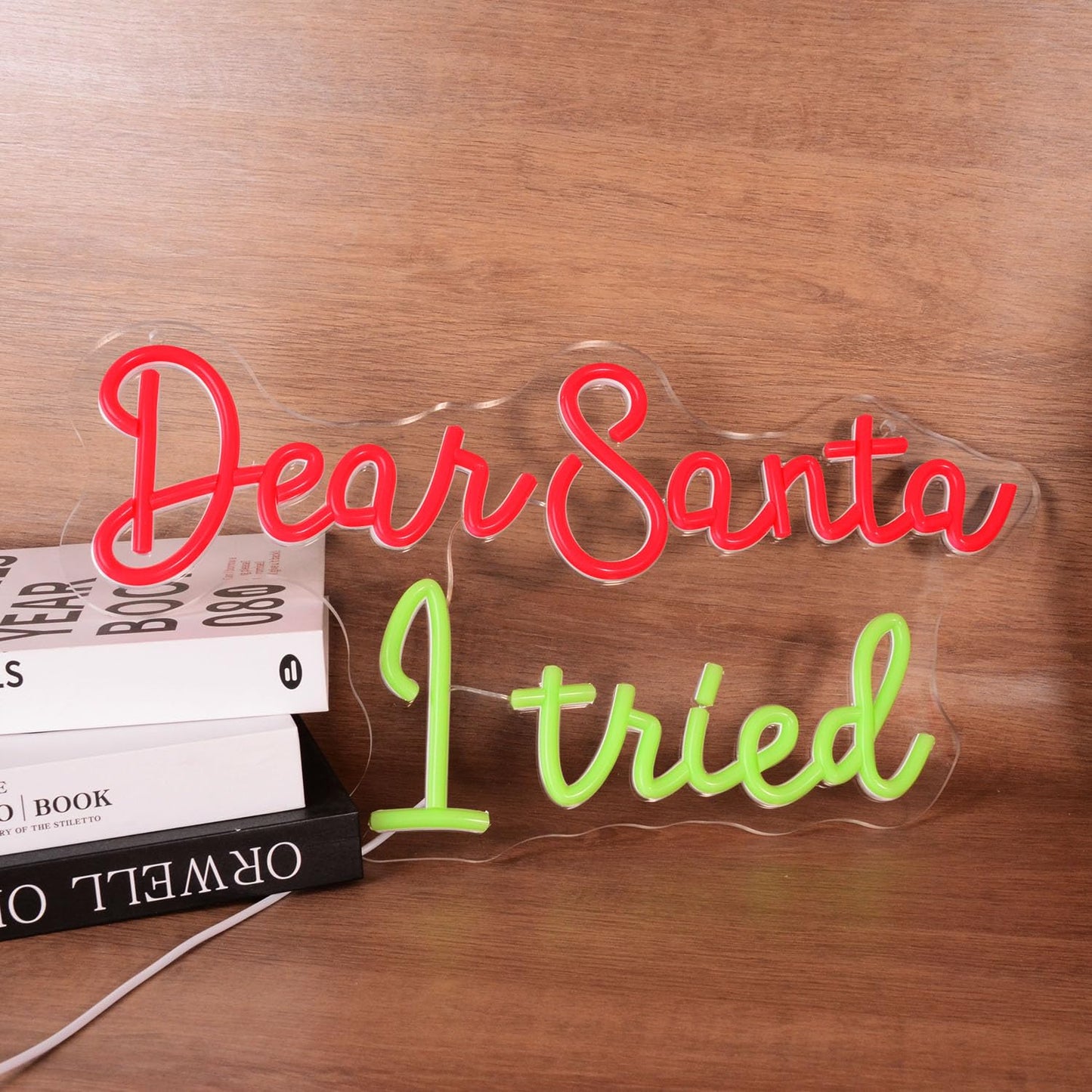 Dear Santa I Tired Neon Signs Merry Christmas LED Light Red Funny Eve Neon Lamp for Kids Bedroom Nursery Happy New Year Party Wall Decor Xmas Gift for Good Boys Girls