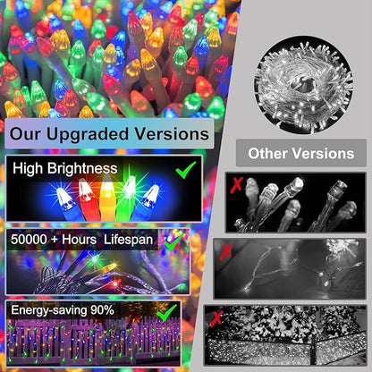 1332 LED Christmas Lights with 296 Drops,132ft 12 Modes Hanging ice String Lights with Timer & Dimmable & Waterproof, Plug-in Fairy Lights for Tree Holiday Wedding Party Christmas Decor Multicolor