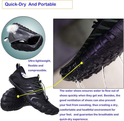 Water Shoes for Men & Women - Quick Dry Barefoot Aqua Footwear for Swimming, Beach, & Hiking | Lightweight & Flexible
