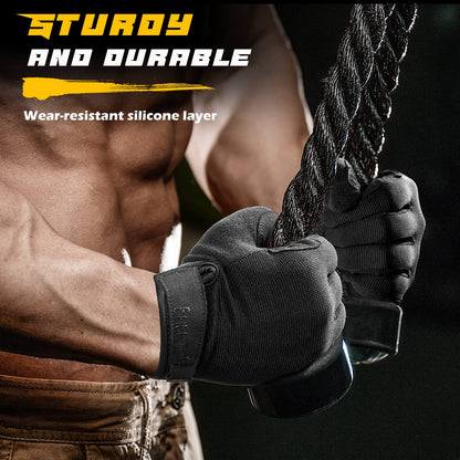 FREETOO Full-Finger Workout Gloves for Men, Padded Gym Gloves with Excellent Grip and Palm Protection, Touch Screen Friendly