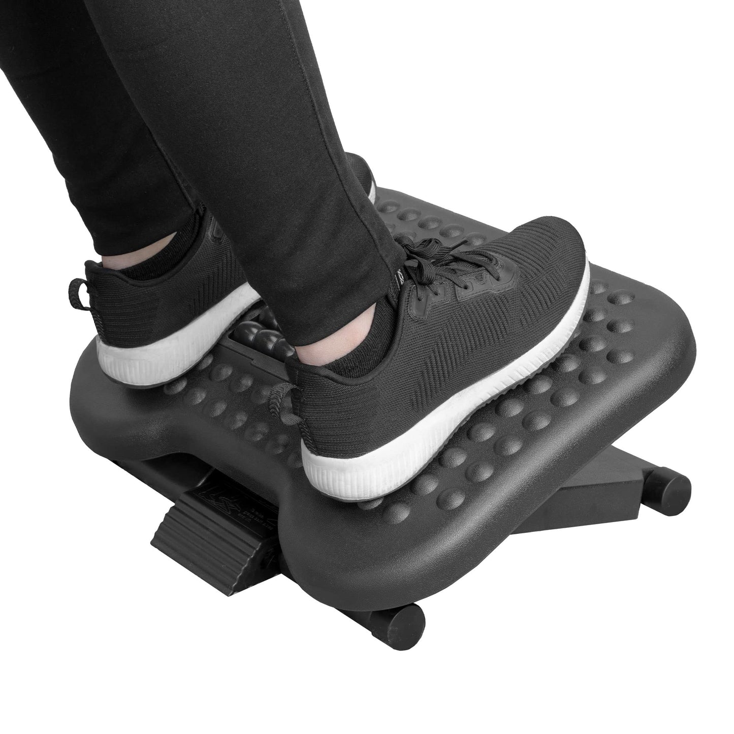Mount-It! Ergonomic Under Desk Footrest with Massage Rollers, Adjustable Height & 30° Tilt Foot Rest Under Desk (4.25"–6.75"), Office Foot Stool with Non Slip Surface