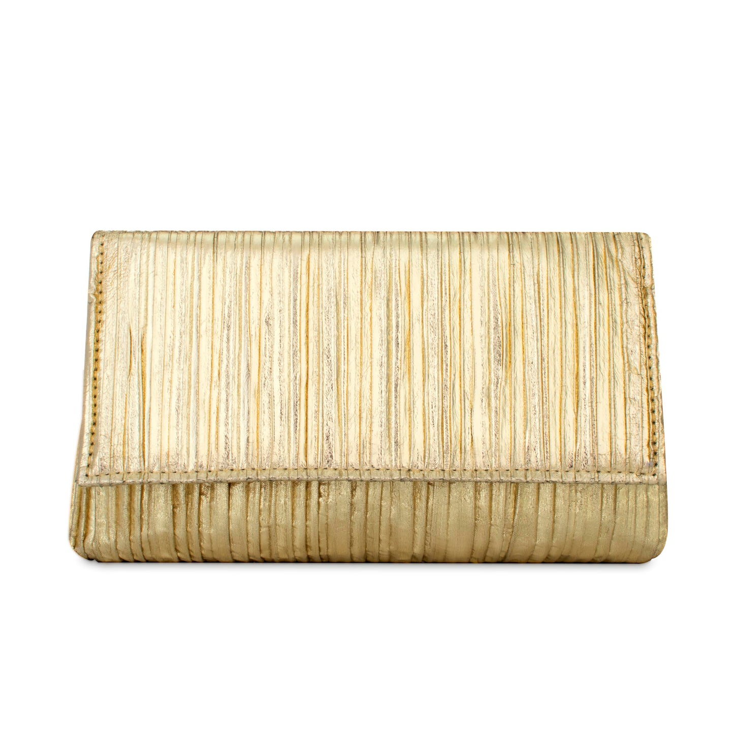 Tmore Clutch Purses for Women PU Leather Clutch Bag with Chain Handbags Soft Pleated Evening Bag (Gold)