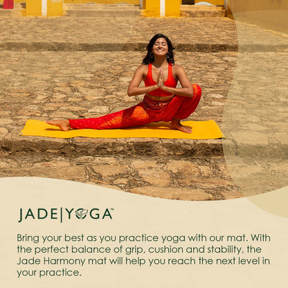 JadeYoga Harmony Yoga Mat- Durable & Thick Gym Fitness Mat, Non-Slip Natural Rubber Yoga Mat- Home Exercise & Stretching Mat, Workout Mat- Yoga Pilate Meditation for Women & Men (Midnight Blue, 74'')