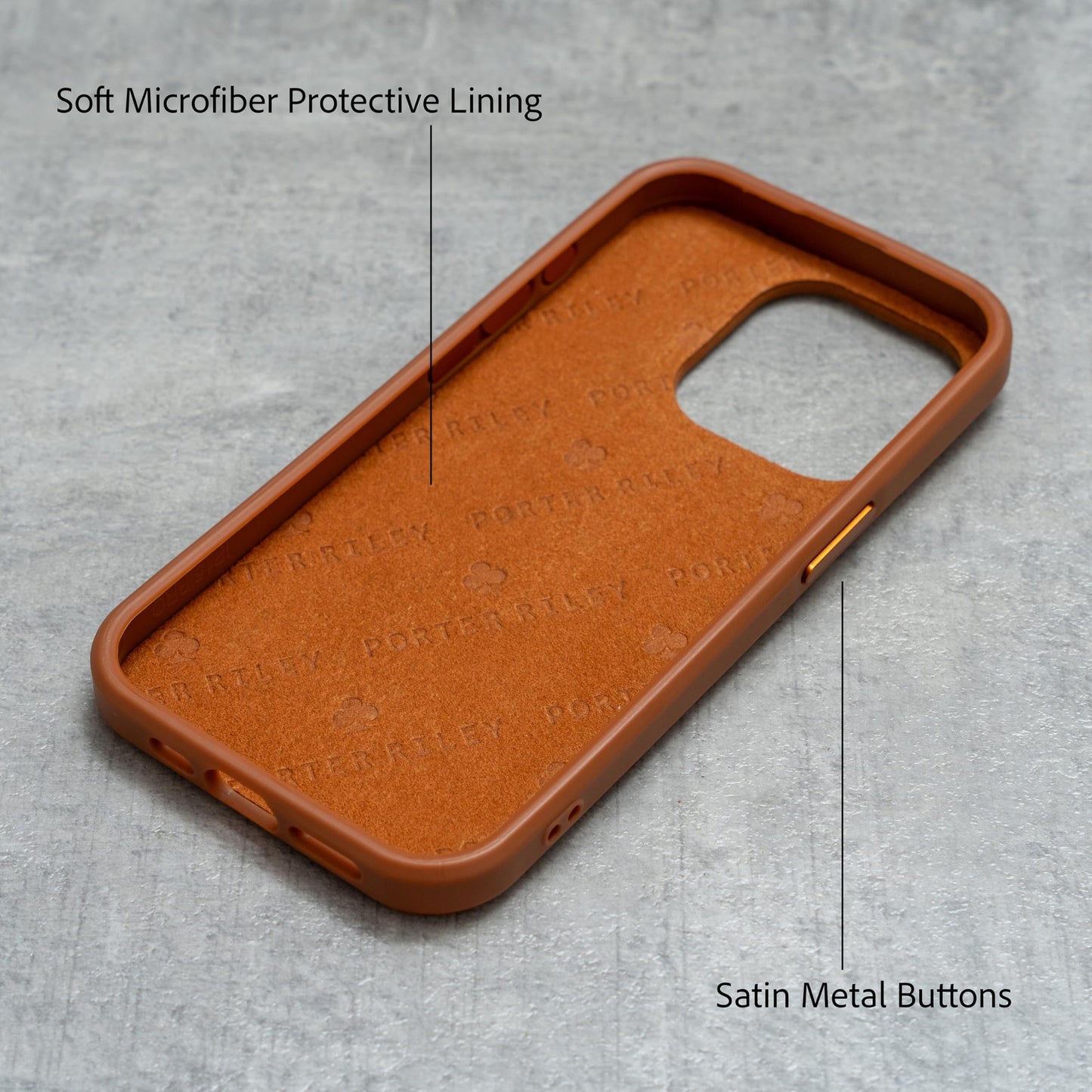 Porter Riley - Premium Leather Case Compatible with iPhone 16 Pro Max. Slim line Bumper Case Compatible with MagSafe – Genuine Leather Cover (Tan)