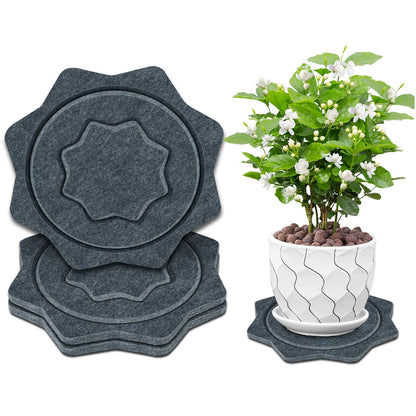 BXI Felt Plant Saucer Mat - 3 Pcs 8 Inch Water Absorbent Planter Coaster, Thick Flower Pot Saucer Pad, Planting Drip Tray for Indoors, Fabric Protective Plate for Tabletop and Floor Surface