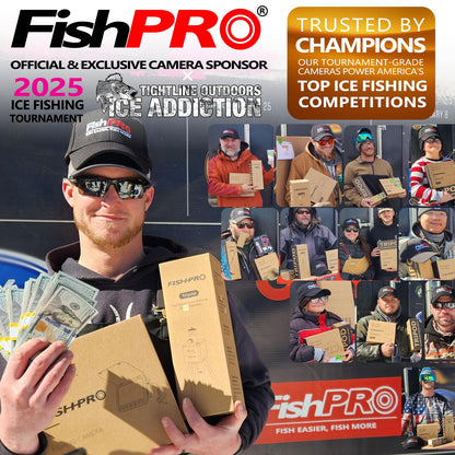 [FishPRO® 2026 Upgrade] Underwater Fishing Camera 4.3'' HD 1000 TVL, Pocket Ice Fishing Camera Underwater for Fish, Portable Fish Finder w/LCD Monitor, IR+LED for Ice Lake Sea Boat Kayak Fishing