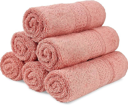 Cleanbear Ultra Soft Washcloths 6 Pack Cotton Face Cloths Wash Cloths Set