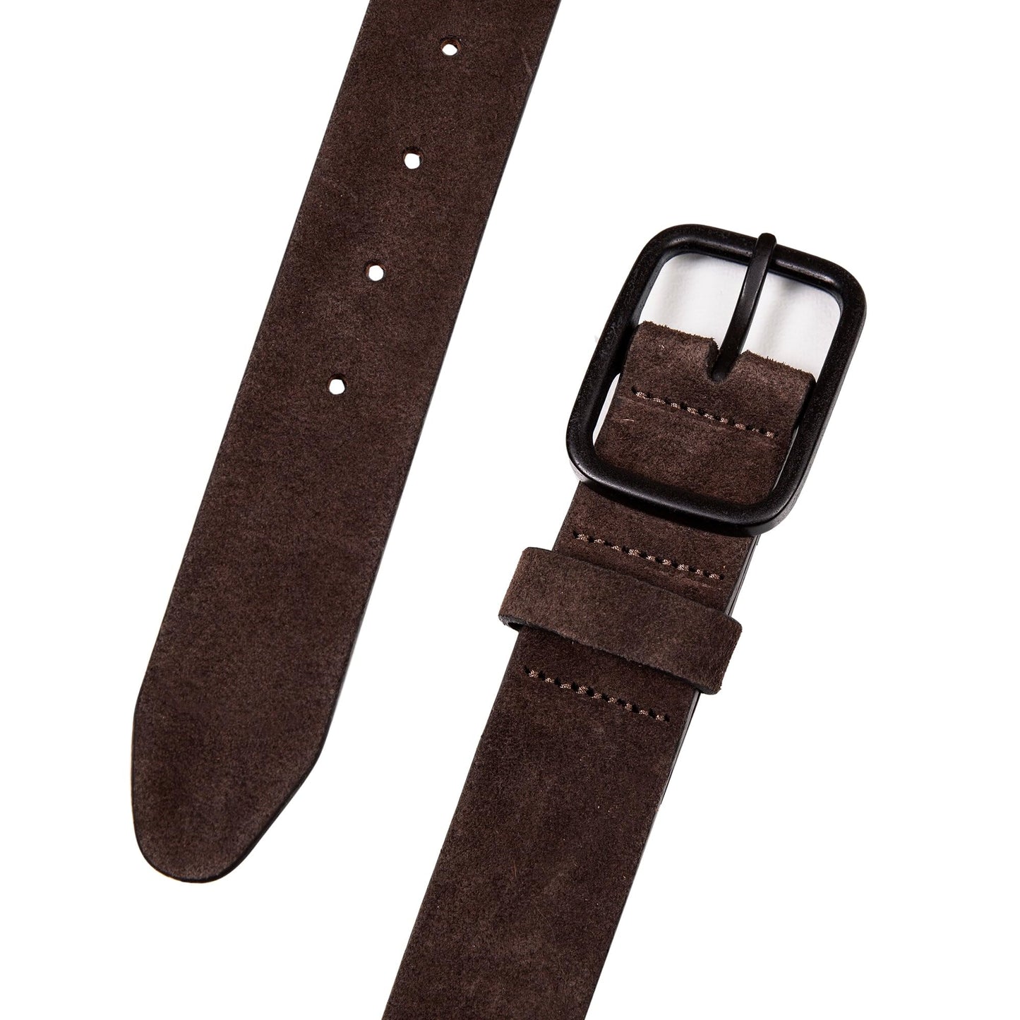 Lucky Brand Men's Jeans Leather Belt | Classic | Casual | Everyday | American Heritage | Genuine Leather | Metal Buckle, Distressed Suede - Brown, 40 Inch