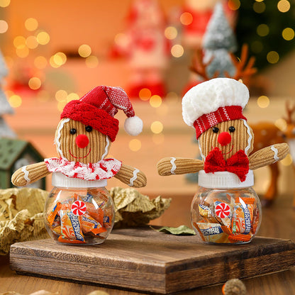 BLESOUYI Christmas Candy Jars Gingerbread Men Jars Decorative Jars for Candies and Cookies 2 Set Xmas Jars for Winter Holiday Parties Art Decoration Gift for Kids