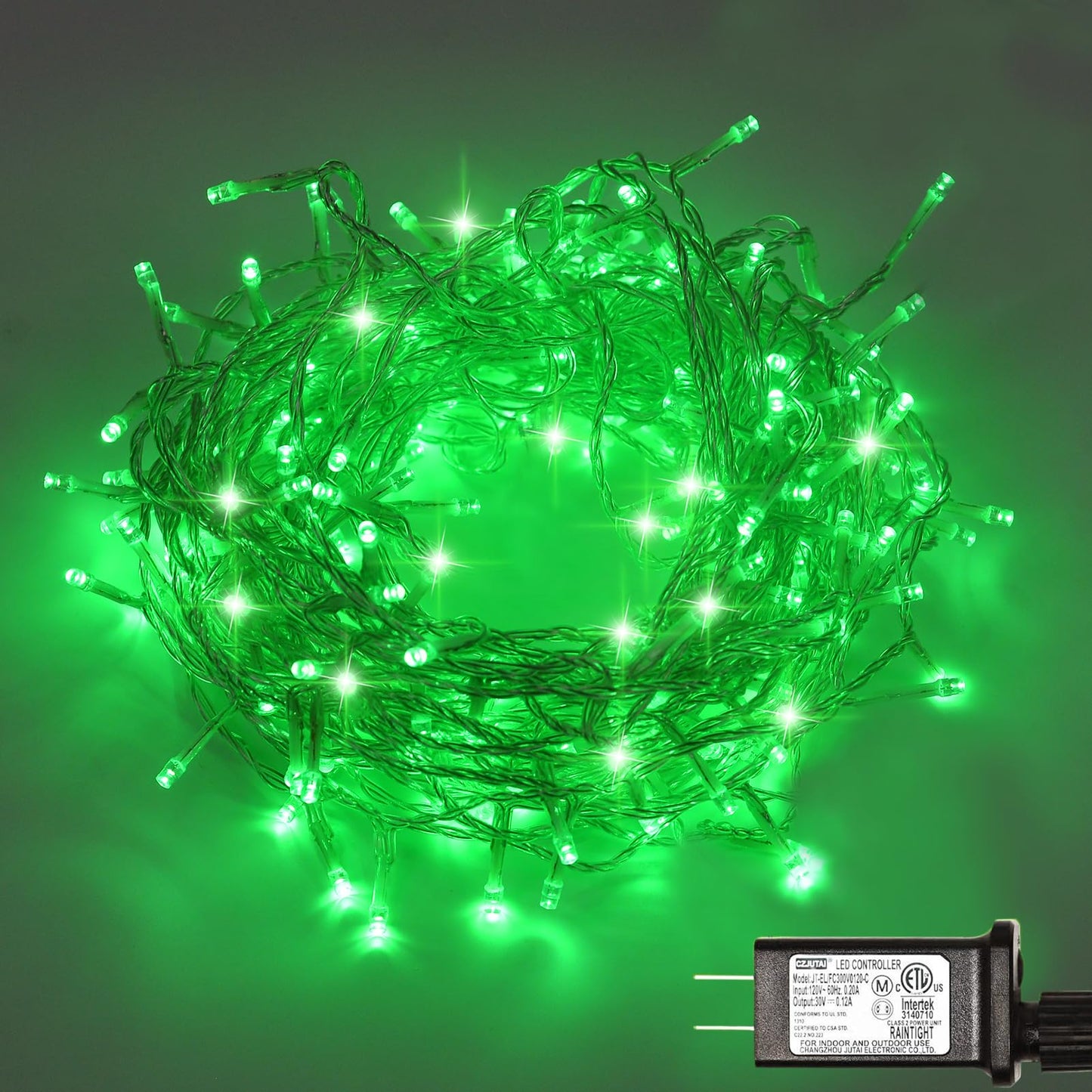 ILLUMINEW 300 Led Green Outdoor String Lights Waterproof St. Patrick's Day Decorations, 108 Ft Led Twinkle Lights for Bedroom, 8 Modes Plug in Fairy Lights for Christmas Room Decor