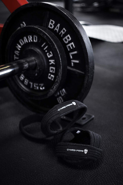 Gymreapers Figure 8 Lifting Straps For Deadlift, Powerlifting, Strongman, & Cross Training (Black, Medium)