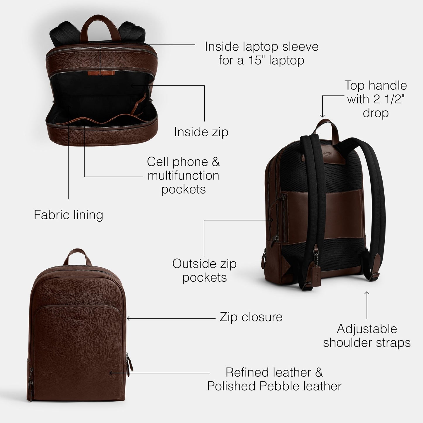 Coach Men's Gotham Backpack Maple One Size