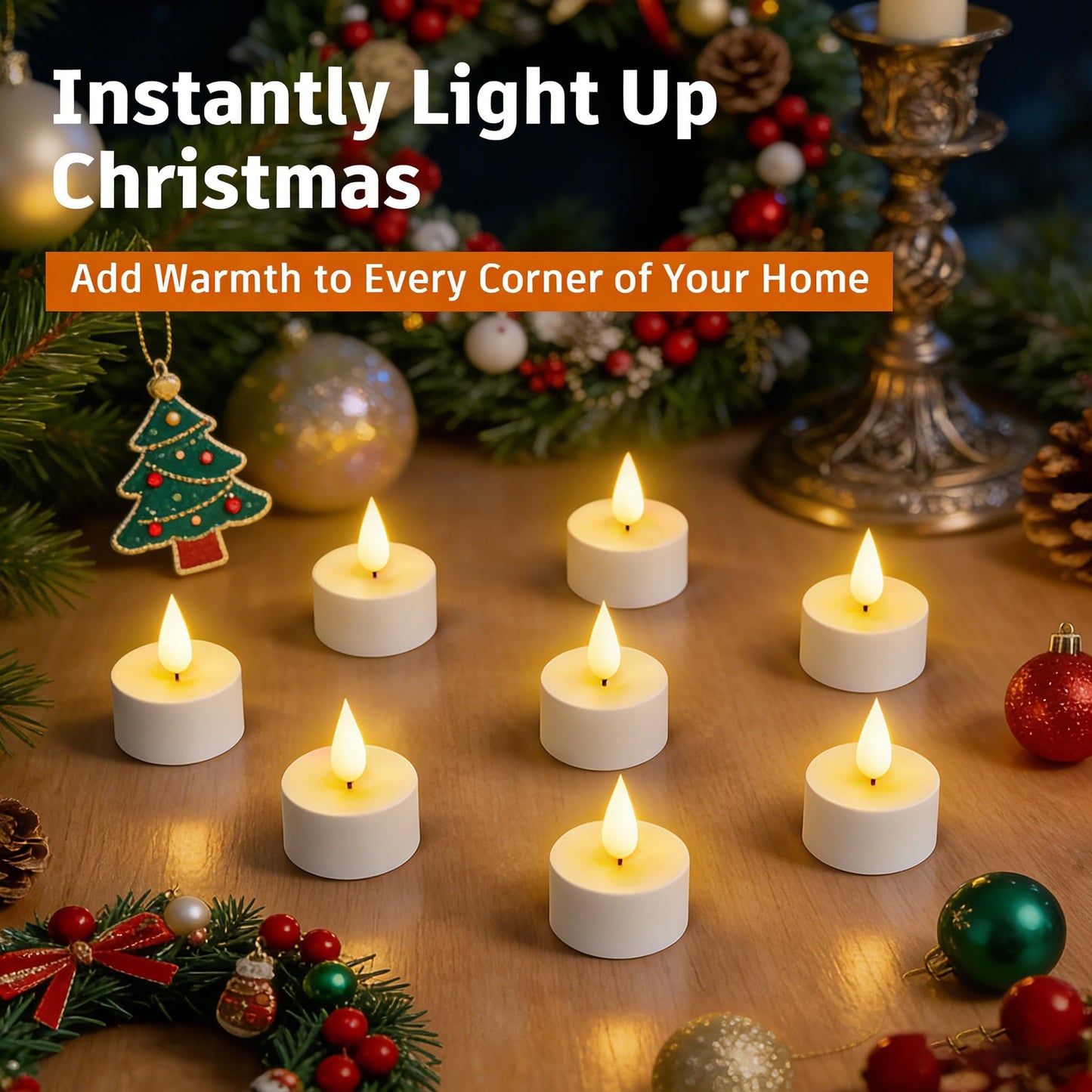 12Pack Rechargeable Tea Lights with Charging Base, Remote & Timer Flameless Tealight, LED Flickering Battery Operated Candles for Christmas, Halloween, Weddings & Table Centerpieces (1.46" x 1.99")