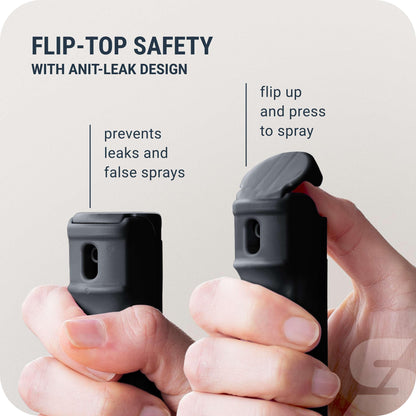 SABRE Pepper Gel Spray with Fast Flip Top Safety & Snap‑Clip Keychain for Self Defense - Max Strength with UV Dye, Finger Grip, Reduces Wind Blowback,10-Sec Spray,14ft Range, Made in USA, 0.54 fl oz