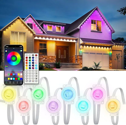 Permanent Outdoor Lights, 500FT RGB IP67 Waterproof Eaves Lighting, Smart LED Outside House Lights with App/Remote Control for Halloween, Christmas Decor, Holiday, Party, Daily, All Year-Round