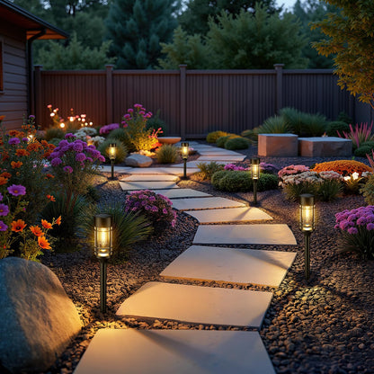 LETMY Solar Pathway Lights Outdoor, 12 Pack Solar Lights Outdoor Waterproof IP65, Bright Solar Garden Lights Outdoor, Auto On/Off Outdoor Solar Lights for Yard Walkway Driveway Landscape Garden Decor