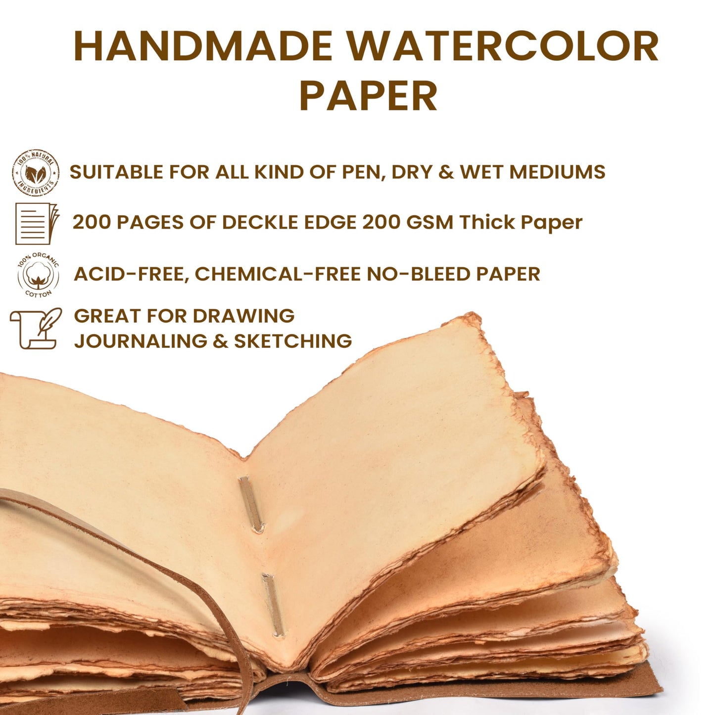 LEATHER VILLAGE Tree of Life Journal - 8 X 6 (A5) inches - Rustic Brown - 200 Antique Deckle Edge Handmade Paper – Book of Shadows - Vintage Leather Bound Journal for Women & Men