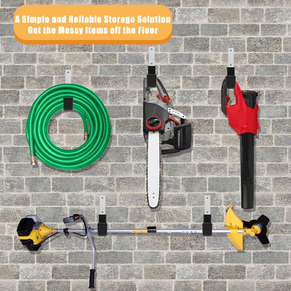 Juformin Heavy Duty Utility Hooks - Wall Mount, Hooks for Garage, Hose, Bike, Ladder, Leaf Blower Hanger (6 Medium)