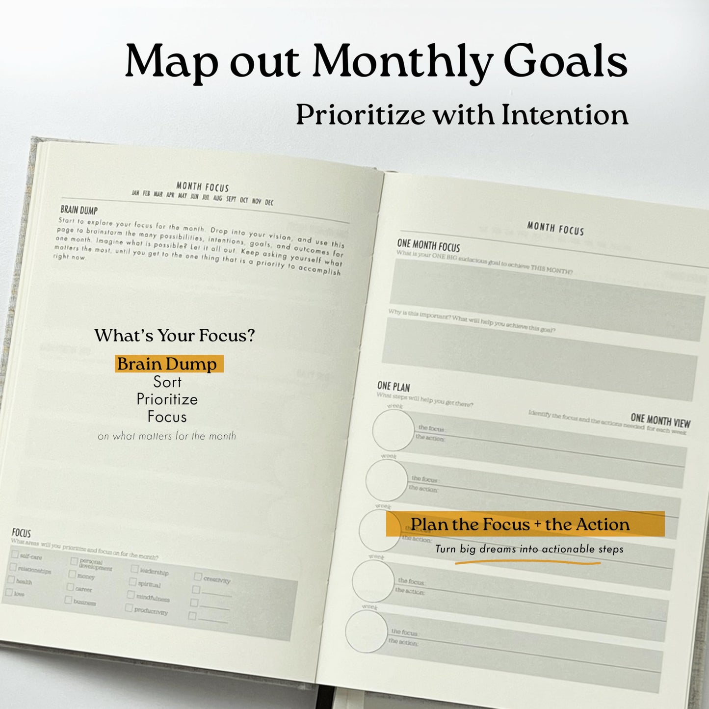 Daily Focus Planner: 90-Day Undated Goal Journal, Vision Mapping, Prioritize To-Do Lists, Wellness, Monthly, Weekly, Daily Goal Setting, Gratitude, Habit Tracking, Gift for Men and Women with ADHD, Neurodivergent Adults, 2026 Productivity, A5, Linen