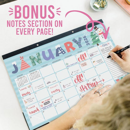 Large Teacher Desk Calendar 2026-2027 - 18-Month Desktop Calendar for Home, Office & Classroom | Cute Teacher Gifts