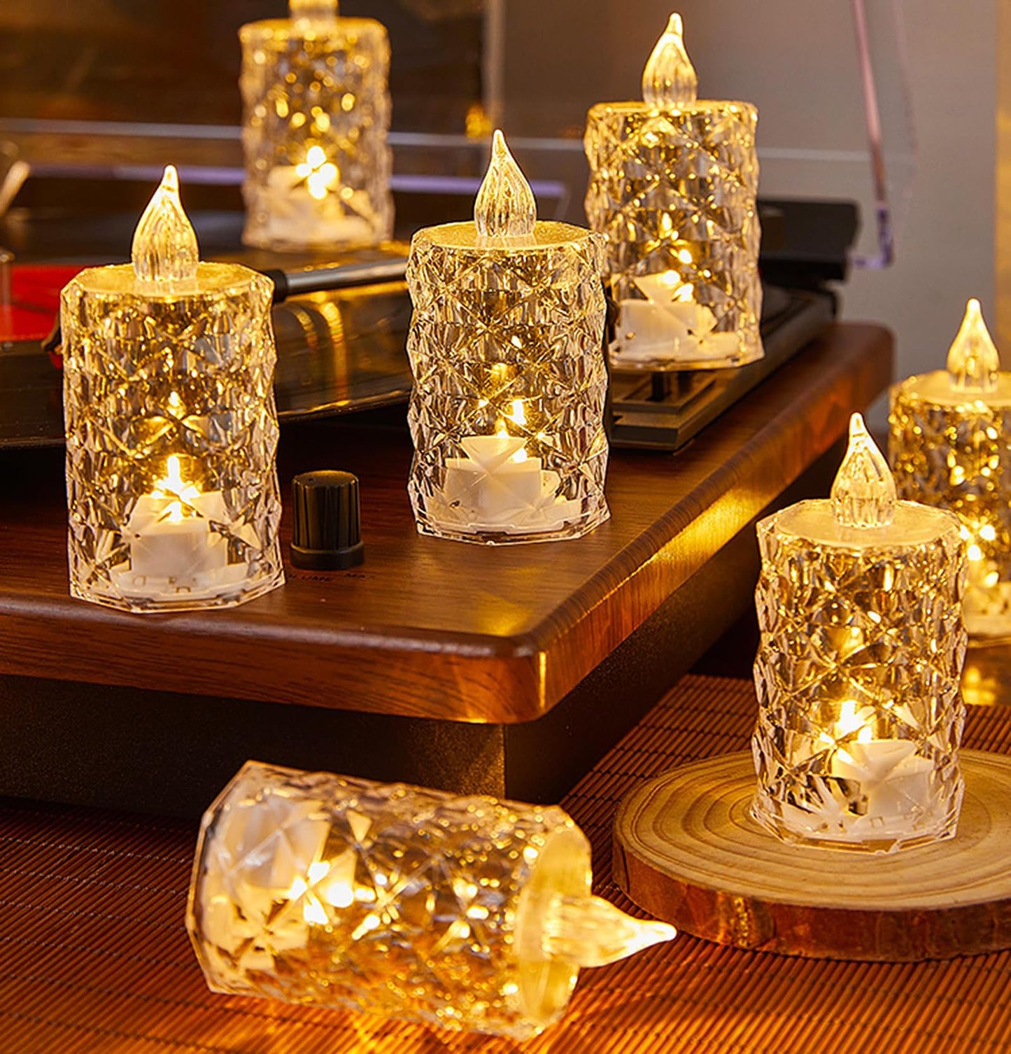 AYMXZT 12 Pack Battery Operated Flameless Candles Realistic LED Tea Lights