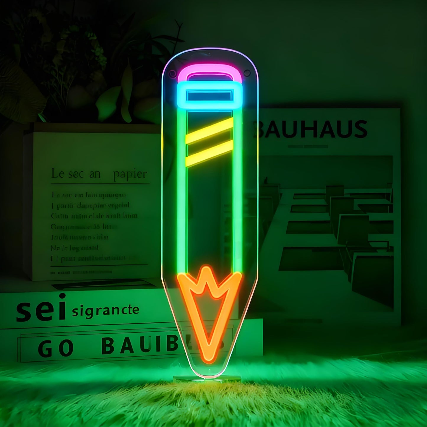 Neonawall Pen Neon Sign for Wall Decor Students Light Up Led Sign Birthday Party Gifts Led Decorative Night Signs School Class Room Decorations Christmas Party Gifts for Learning Room Boys Girls
