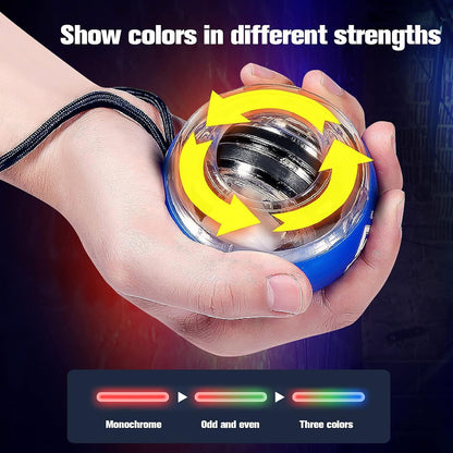 JIN BD Wrist Ball Auto-Start Gyro Ball – Desk Toy & Wrist Trainer for Gamers & Office Workers No Light Blue (Relieves Fatigue & Carpal Tunnel Syndrome)