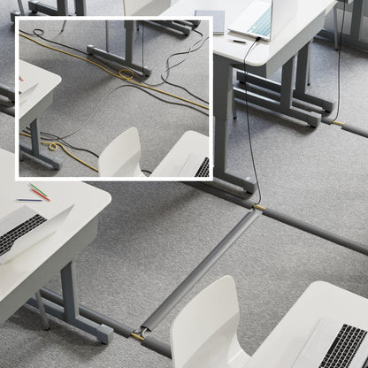 D-Line Cable Protector, 1/2 in H, 6 ft L, 2-3/8 in W, 1 Channel, PVC, Gray CC-4-1 Each