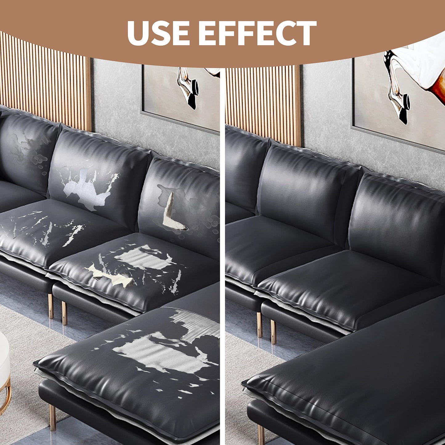 ONine Leather Repair Patch, Self-Adhesive Couch Patch, Multicolor Available Scratch Leather 16X60 Inch Peel and Stick for Sofas(Chocolate Brown)