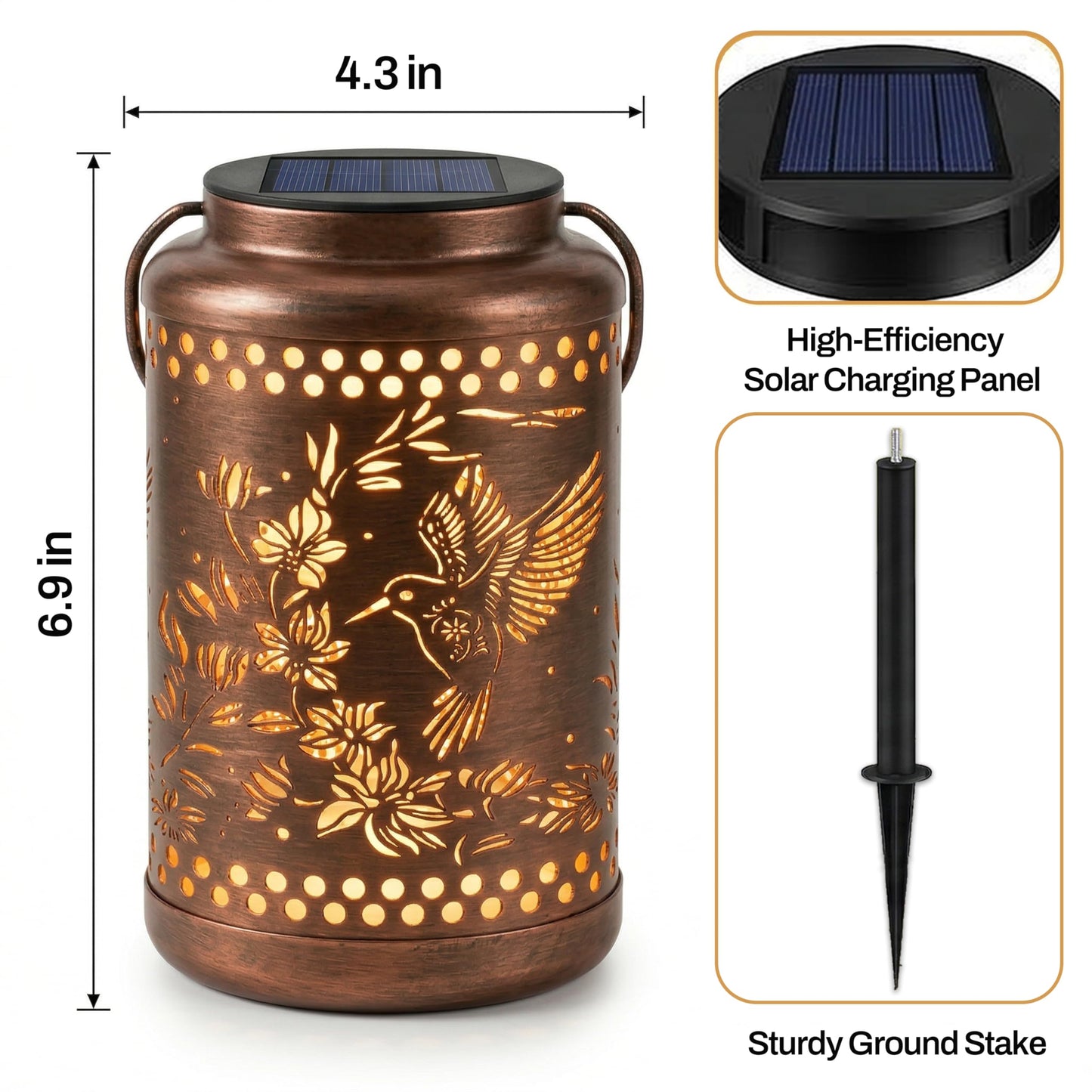 Hummingbird Solar Lanterns Outdoor Waterproof with Ground Stake - Unique Gifts for Women Mom Grandma,Birthday Gifts for Women,House Warming Gift New Home - for Garden Patio Yard Porch Lawn