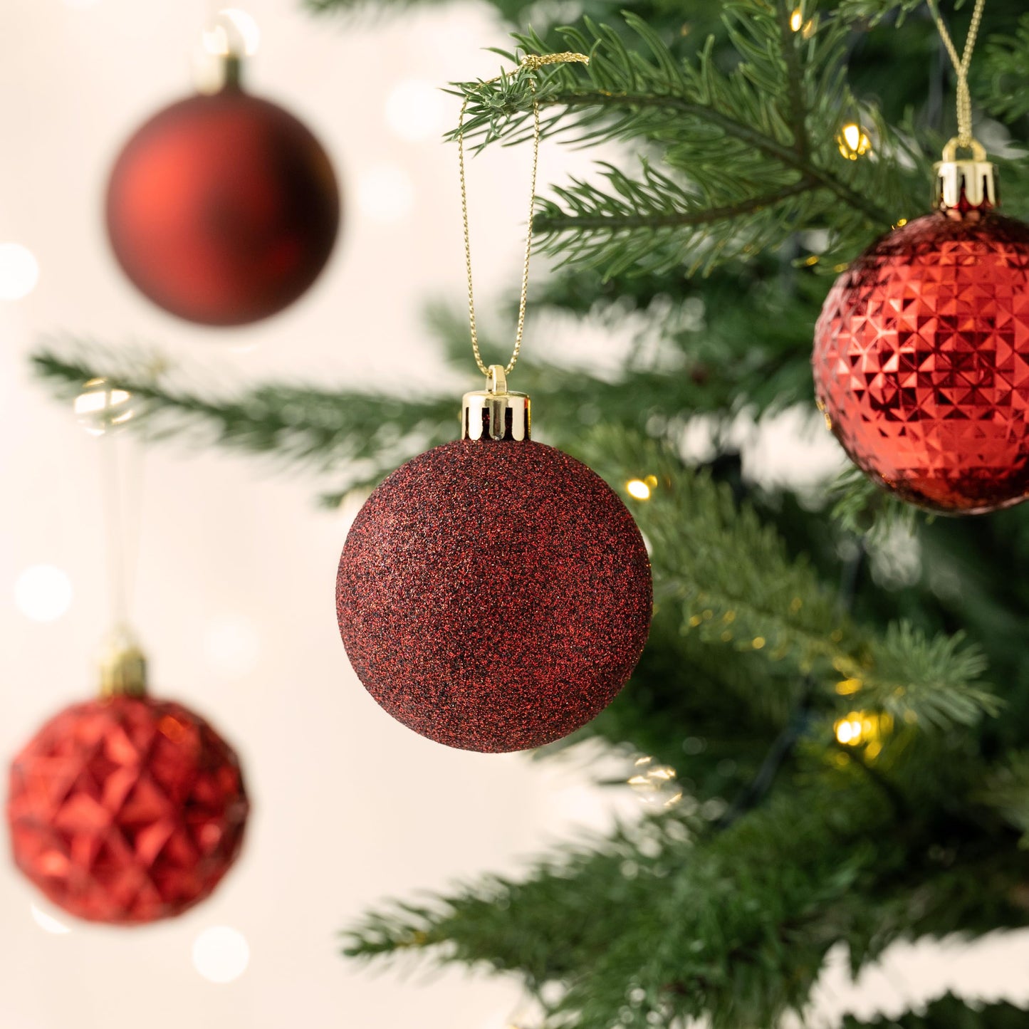 Valery Madelyn Christmas Tree Decorations Ornament Set, 50ct 2 Inches Burgundy Red Shatterproof Christmas Ball Ornaments Hanging Xmas Holiday Party Decor