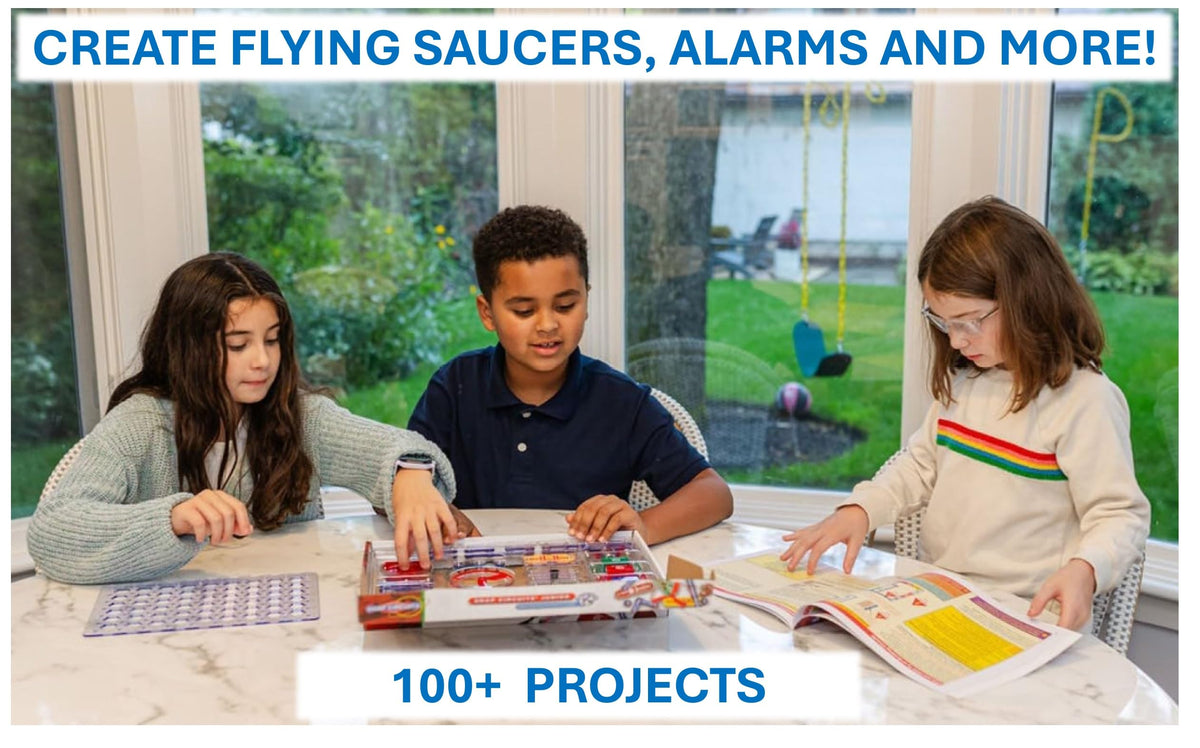 Snap Circuits Jr. SC-100 Electronics Exploration Kit, Over 100 Projects, Full Color Project Manual, 28 Parts, STEM Educational Toy for Kids 8 +