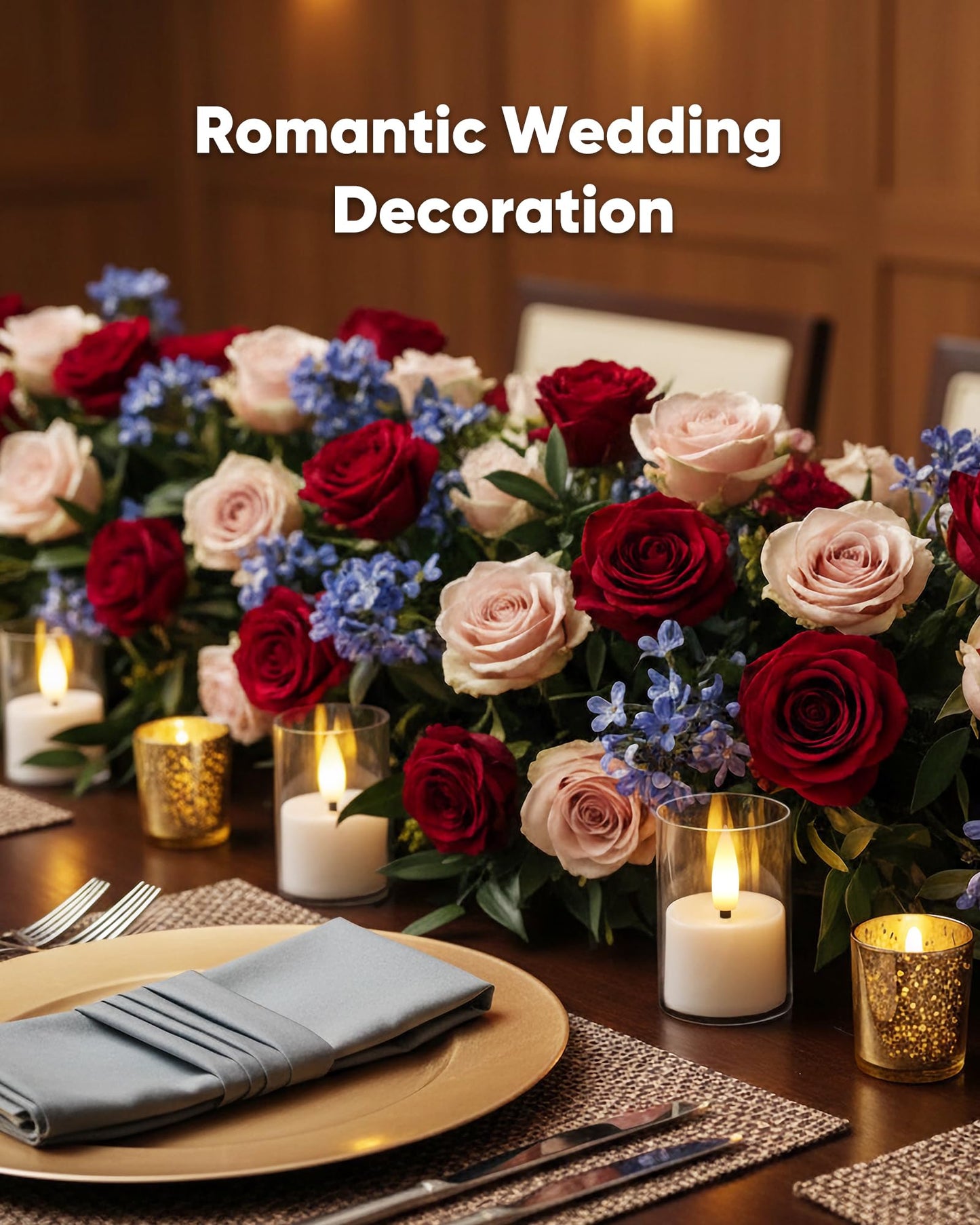Homemory Acrylic Led Votive Candle with Auto Timer, 1.5" x 2.4" Flameless Led Tealight, Battery Powered Fake Electric Candles for Wedding Centerpiece, Table, Christmas Decor (12Pack)