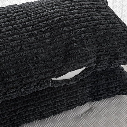 Fancy Homi Black Long Body Lumbar Decorative Throw Pillow Covers 20x54 Inch for Bed Couch Bedroom Bench, Soft Corduroy Rectangle Solid Pillow Case, Rustic Farmhouse Boho Room Decor