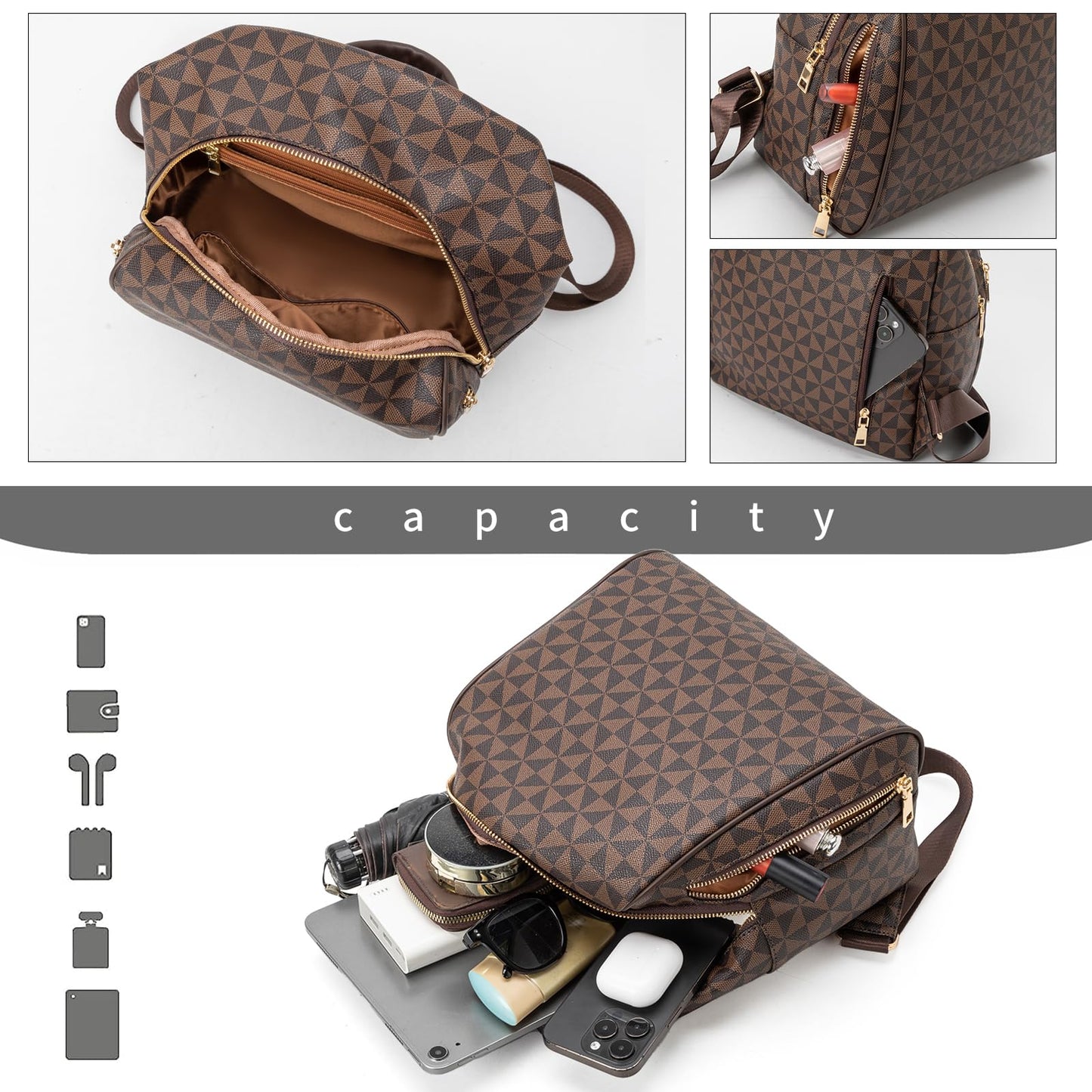 Womens Backpack Purse Leather Anti-theft Large Fashion Designer Travel Backpack Bag Men's Backpack Shoulder Bags