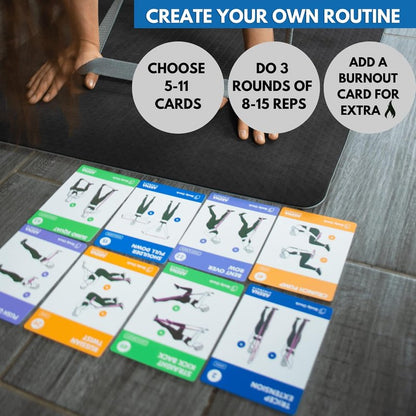 Strength Workout Cards - Instructional Fitness Deck for Booty Band Exercises | Beginner Resistance Band Guide