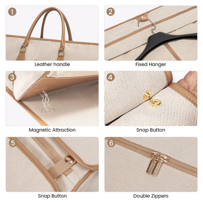 LOVEVOOK Garment Bags for Travel,3 in 1 Garment Duffle Bags for Travel with Shoe Pouch,Carry on Garment Bag for Women Men,Hanging Suitcase Suit Dress Business Travel Bag Weekender Bag
