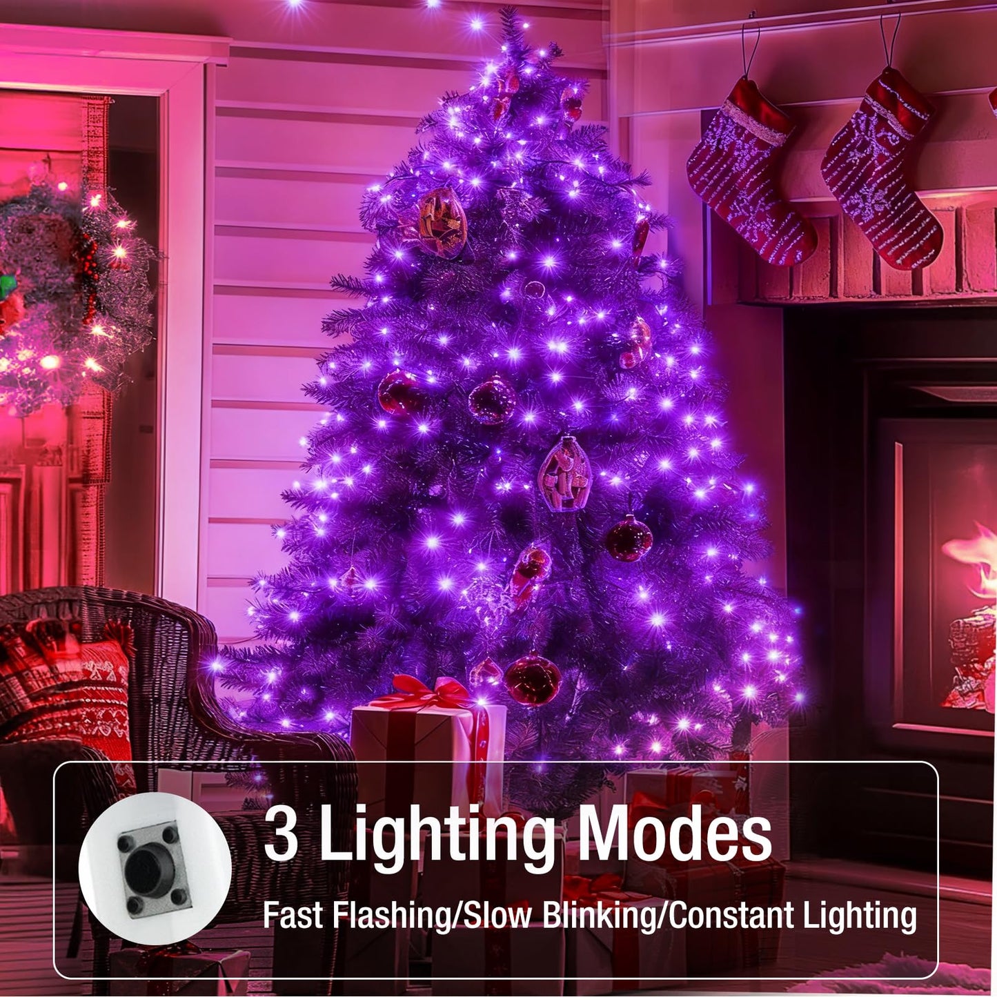 Fairdeer 12 Pack Fairy Lights Battery Operated - 7ft 20 Led Twinkle Lights 3 Modes, Bulk Mini String Lights Waterproof for Halloween Holiday Mason Jars DIY Party Decoration Christmas-Purple