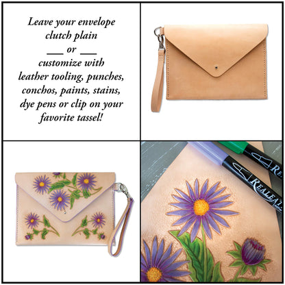 Realeather DIY Envelope Clutch Purse Kit, Natural