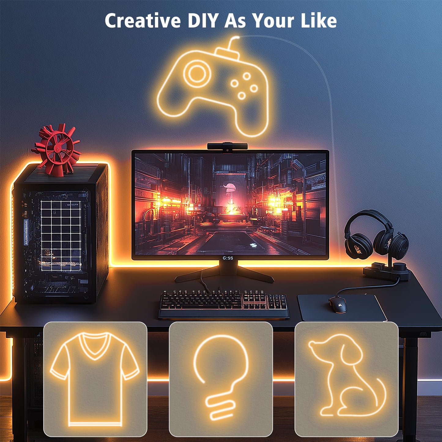 DBFAIRY 66Ft LED Neon Rope Lights, 24V Dimmable 2400LEDs Strip Neon Light, 2700K Flexible Silicone Rope Lights Super Bright IP67 Waterproof with Timer Function for Indoor Outdoor Decor(Warm White)