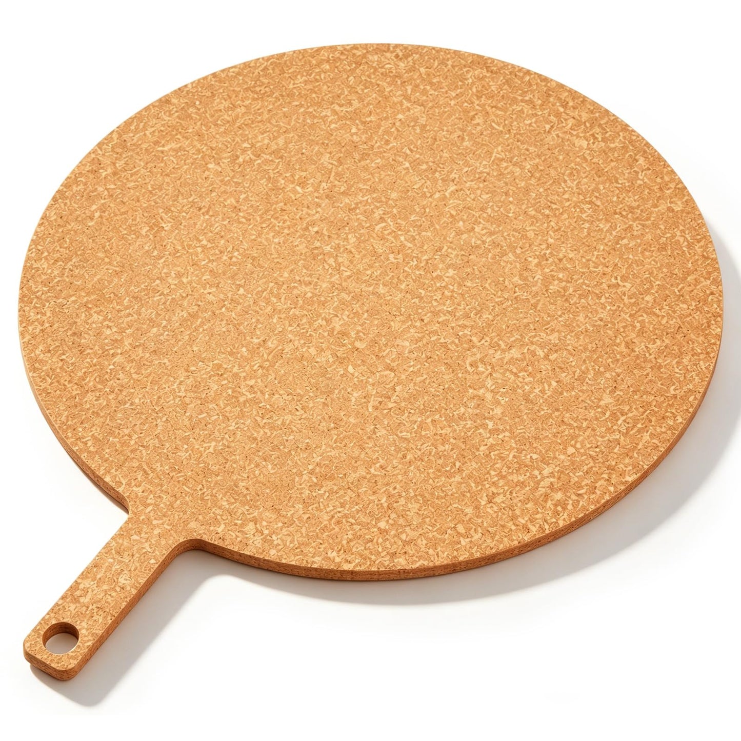 Lounsweer 24" × 20" Round Pizza Board with Handle, Wood Fiber Pizza Peel, Non-slip Cutting & Serving Board, Heavy Duty Wooden Serving Tray for Baking, Charcuterie & Kitchen Use