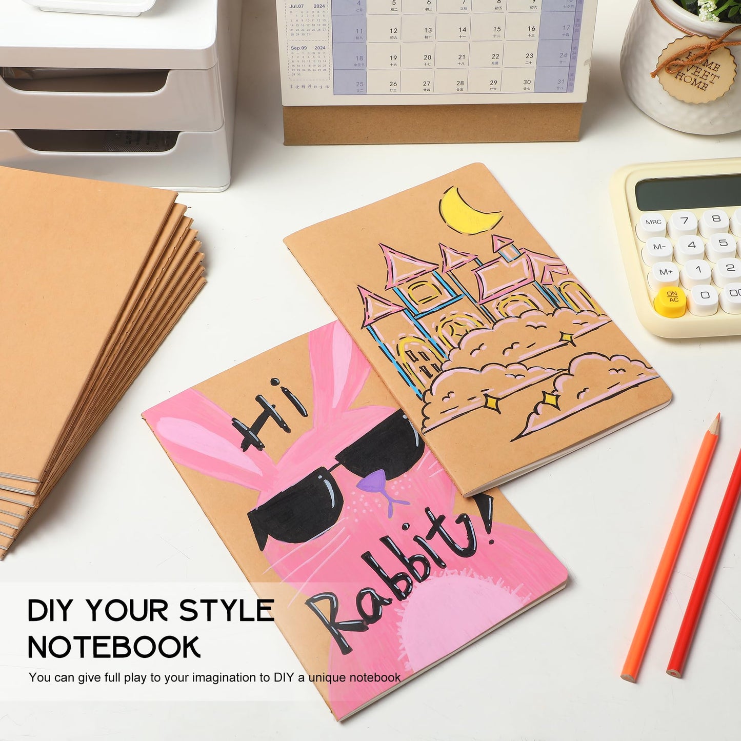 72 Pack Blank Kraft Notebooks, 8.3x5.5 Inches A5 Small Journals Bulk Blank Notebooks 80 Gsm Unlined with 60 Pages A5 Subject Notebooks Traveler Journal Set for Adult Students Back to School Supplies