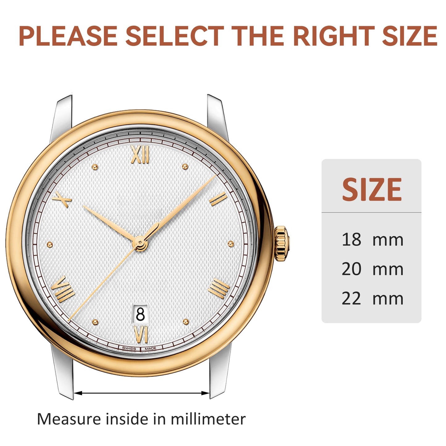 EACHE 20mm Leather Watch Band for Men, Italy Pueblo Top Grain Leather Watch Straps Quick Release Tan