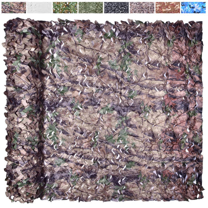 Yeacool Camo Tarp Burlap Camo Netting Camouflage Netting Bulk Roll for Hunting Blind Car Cover Dinosaur Party Decoration Birthday Theme Sunshade (Camo Bionic Leaves, 9.8ftx13.1ft, 3m*4m)