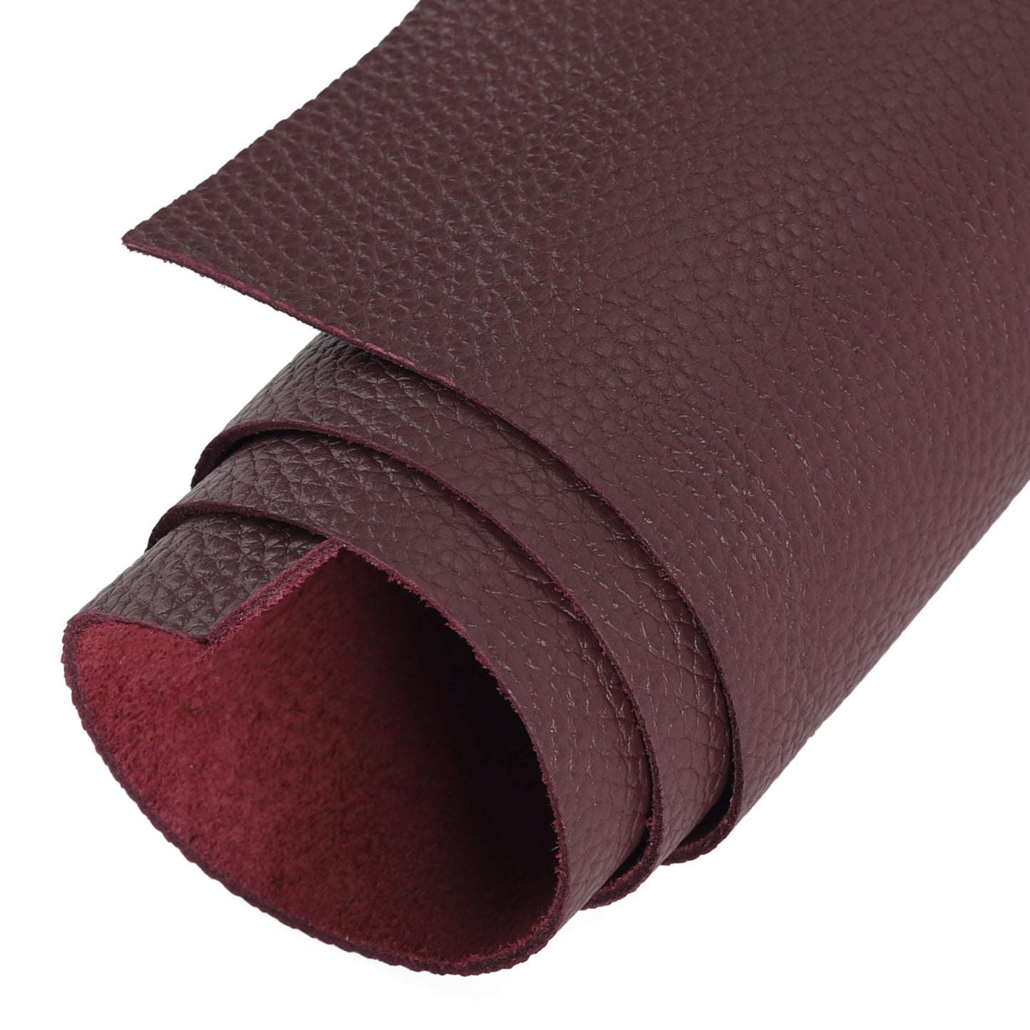 Shkira 24''X12'' Genuine Burgundy Brown Dotted Leather Sheets for Hobby Workshops - Tooling Square - 2.0MM Thick Genuine Top Full Grain Oil Tan - Thick Leather Pieces