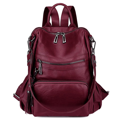 Uromee Travel Backpack Purse for Women Vegan Leather Ladies Fashion Tassel Shoulder Bag Convertible